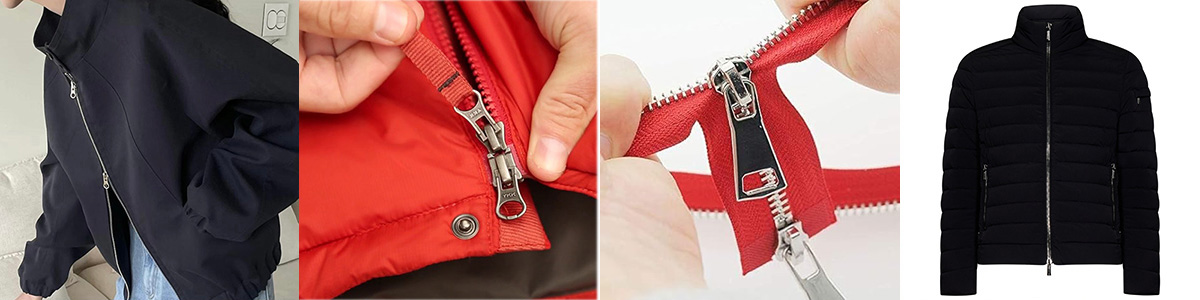 metal zipper with two sliders application