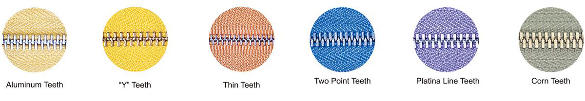 metal zipper teeth type