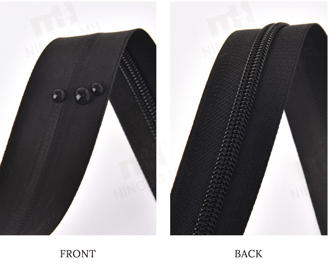 waterproof zipper back and front