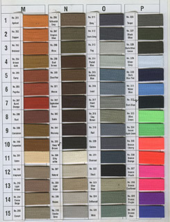 zipper color card zipper color card