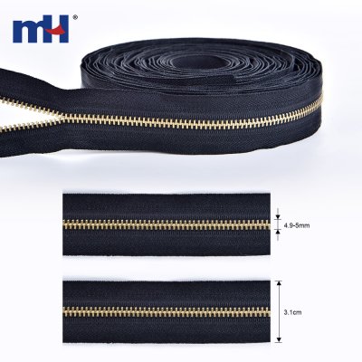 #4 Brass Zipper Long Chain