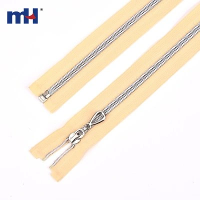 5# Separating Nylon Coil Zipper in Metallic Silver