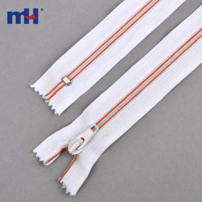#5 Nylon Zipper Color Thread Sewed Teeth