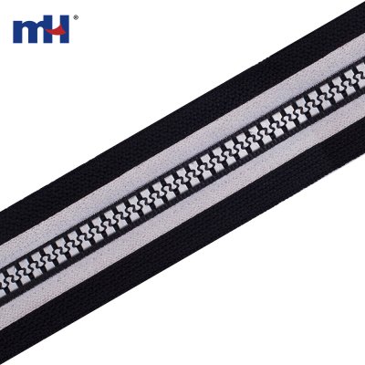 #5 Plastic Reflective Tape Zipper Long Chain