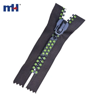 2-lines Diamond Zipper