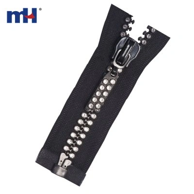 2-lines Diamond Zipper