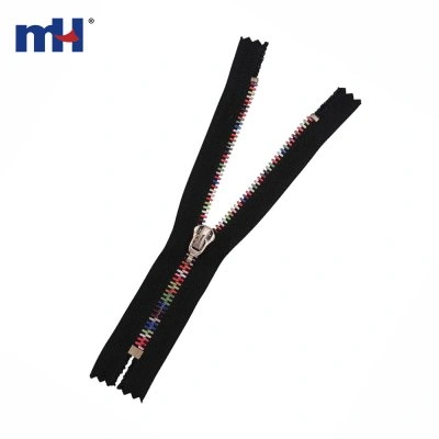 #5 Multicolor Teeth Brass Zipper