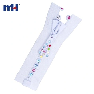 #8 Rainbow Teeth Rhinestone Separating Zipper