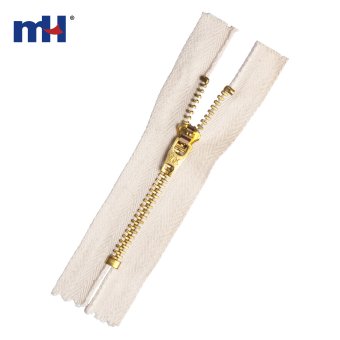 #4 Cotton Fabric Tape Semi-A/L Brass Zipper