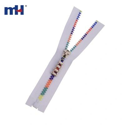 #5 Plastic Separating Zipper with Colorful Teeth