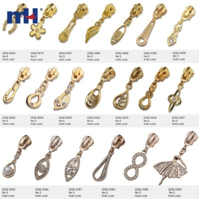 Gold Plated Diamond Zipper Slider