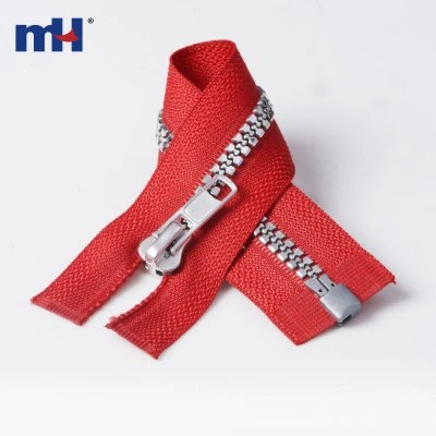 No.5 Open End Silver Teeth Molded Zipper