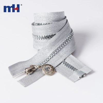 No.5 Plastic Zipper with Silver Teeth