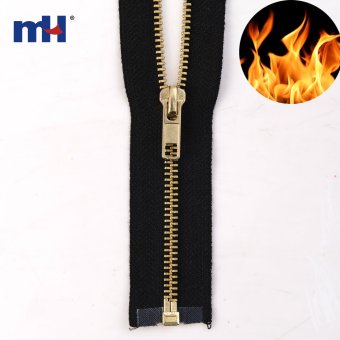 #5 Brass Fire Retardant Separating Zippers
